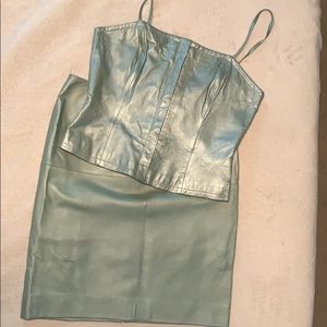 Leather skirt set